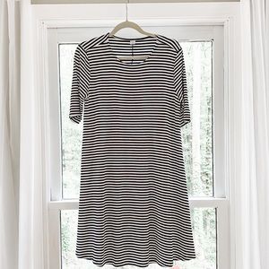 Old Navy Black and White Striped Dress A-Line Size Large